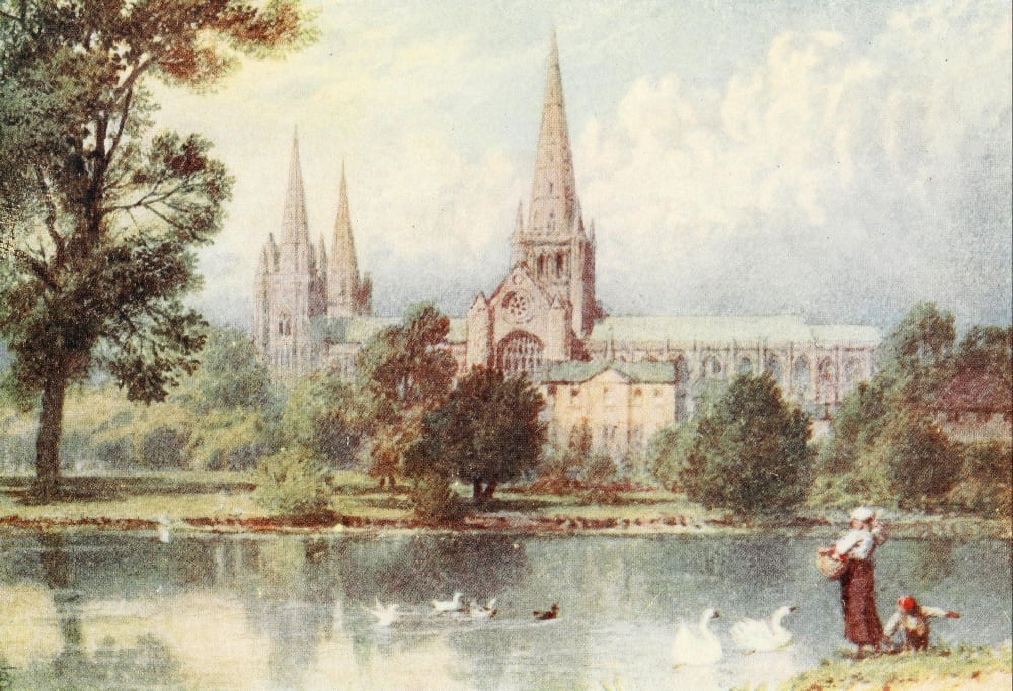 London & Northwestern Railway 1911 Lichfield Cathedral Canvas Art - Unknown (18 x 24)