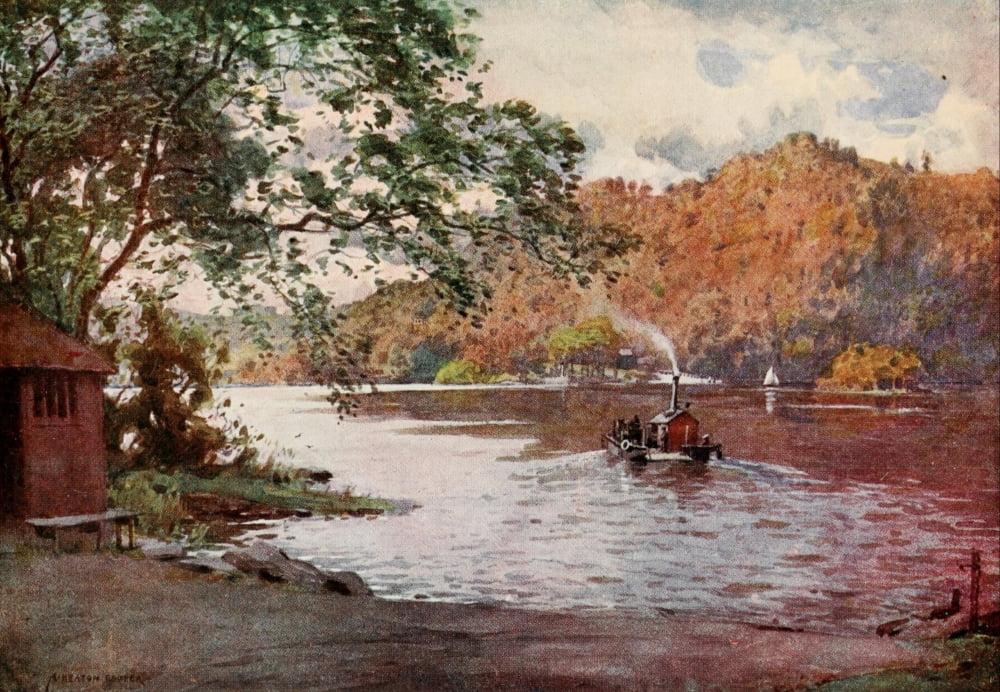 London & Northwestern Rlwy 1911 Steamferry across Windermere Canvas Art - A Cooper (24 x 36)