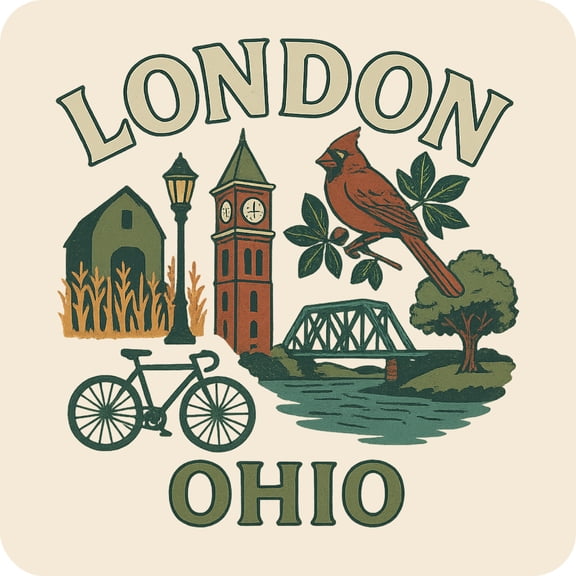 London Ohio Keepsakes Souvenir Vinyl Sticker – Destination Travel Keepsake Collectible (3-Inches Wide)