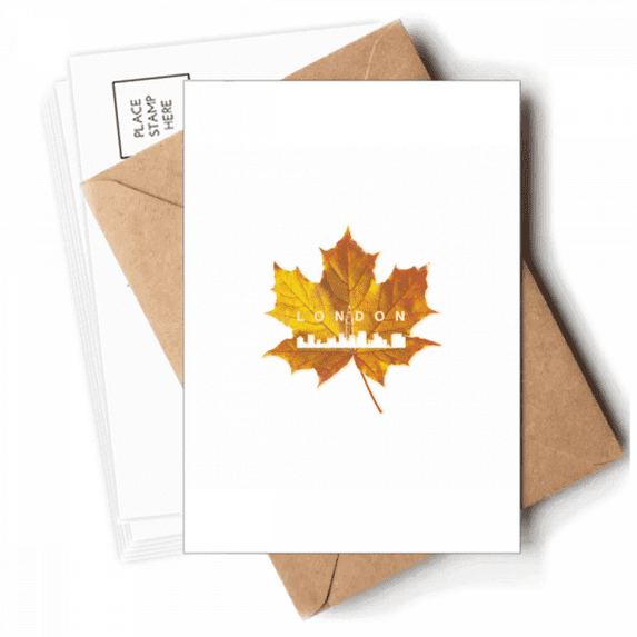 London Outline Maple Autumn Postcards Envelopes Blank Note Cards Mailing