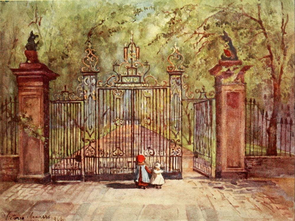 London Parks & Gardens 1907 Garden Gates Grays Inn Canvas Art - Lady V Manners (18 x 24)