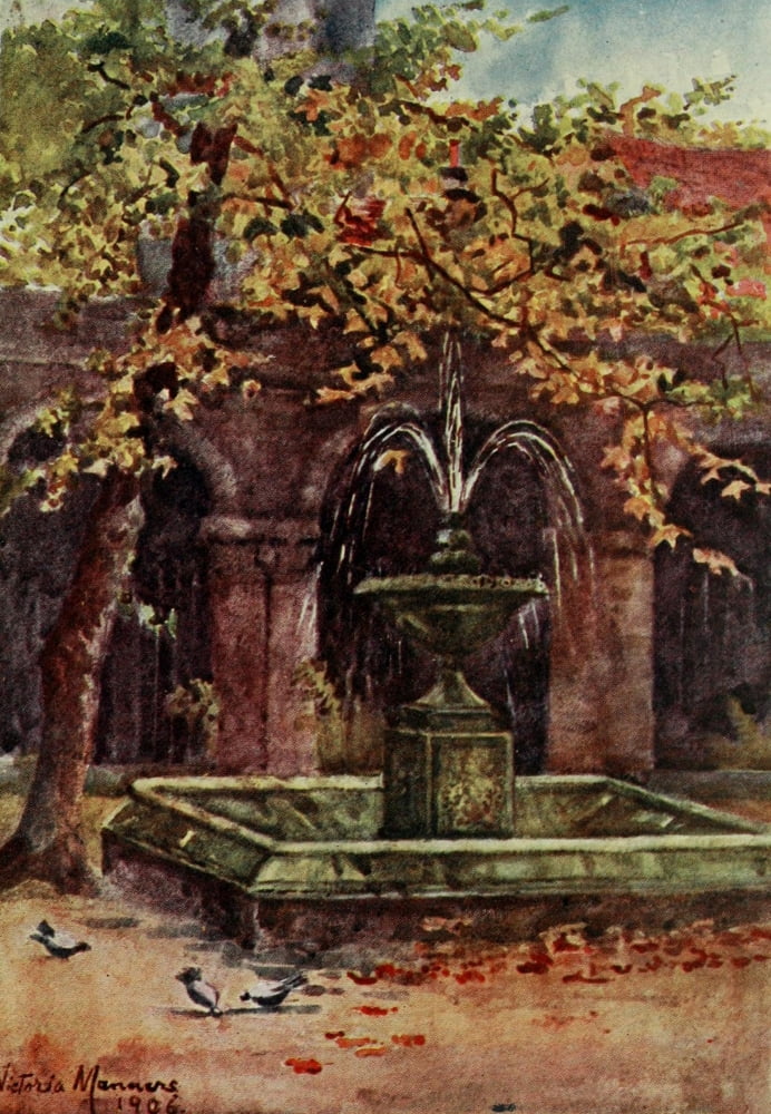 London Parks & Gardens 1907 Little Cloister Westminster Abbey Canvas Art - Lady V Manners (24 x 36)