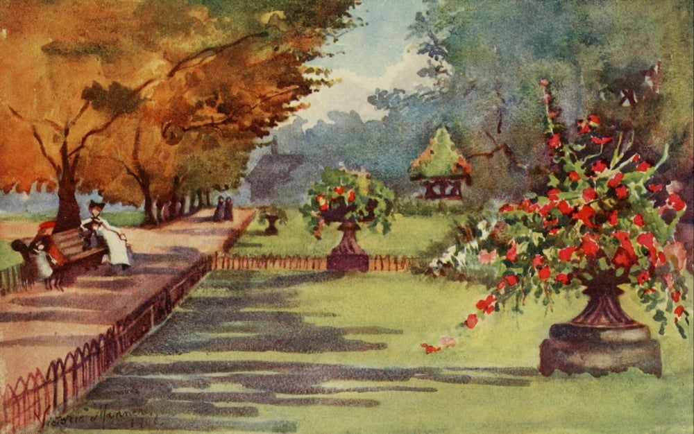 London Parks & Gardens 1907 Regents Park Canvas Art - Lady V Manners (24 x 36)