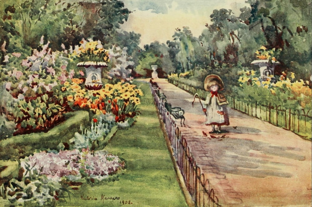 London Parks & Gardens 1907 Regents Park (spring) Canvas Art - Lady V Manners (24 x 36)