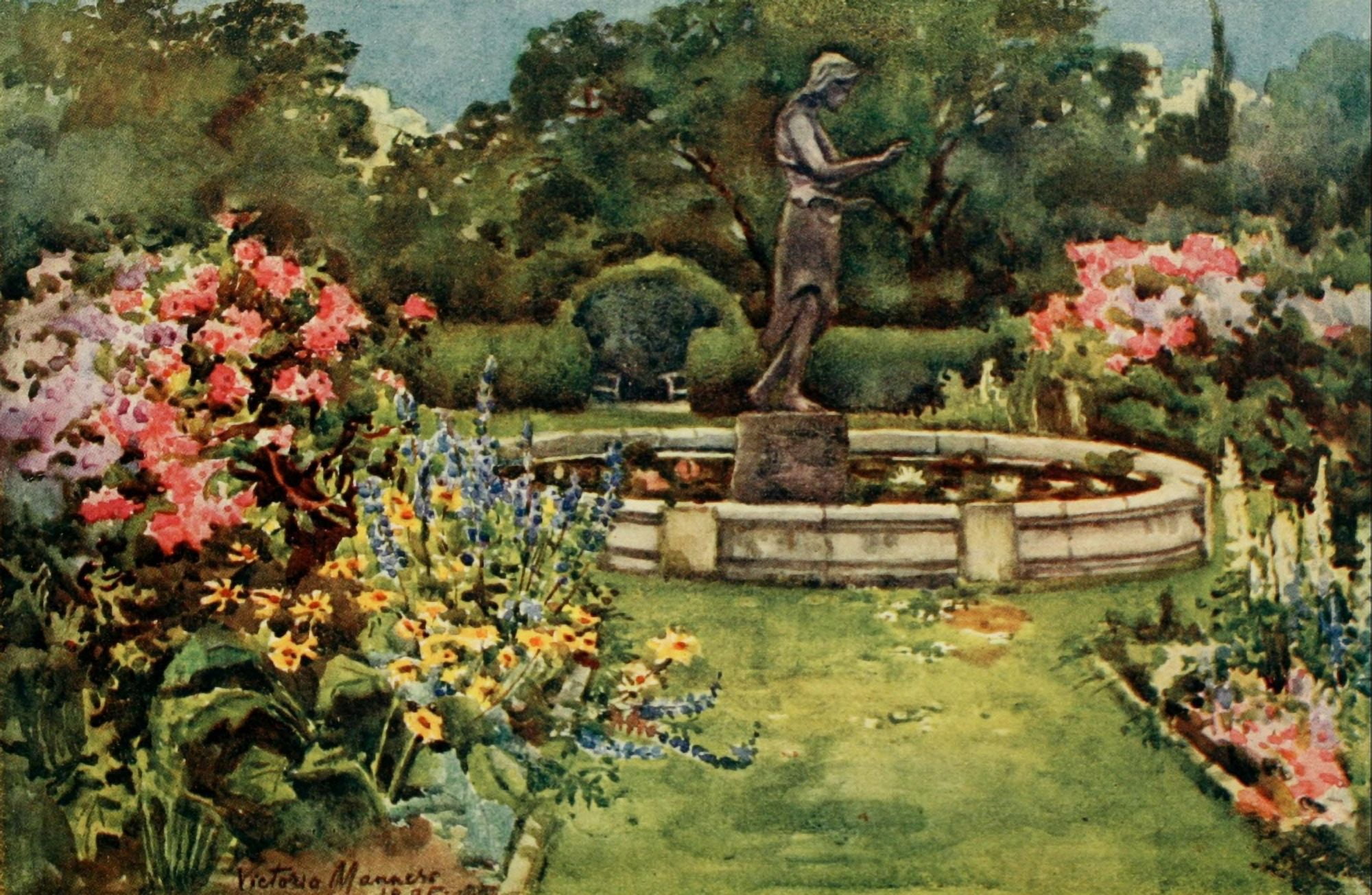 London Parks & Gardens 1907 St Johns Lodge Regents Park Canvas Art - Lady V Manners (18 x 24)