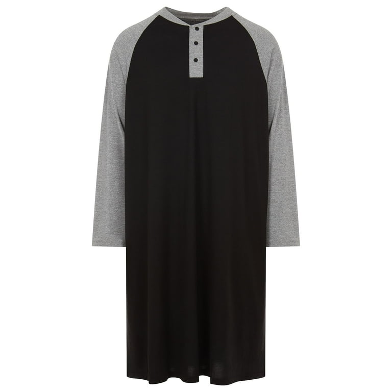 London Polo Mens Nightshirt Cotton Long Sleeve Lounge, Sleep