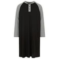 thumbnail image 1 of London Polo Mens Nightshirt - Cotton Long Sleeve Lounge, Sleep Henley Shirt Pajama, Mens Nightgown/Big Sleeping Top, Black/X-Large, 1 of 6