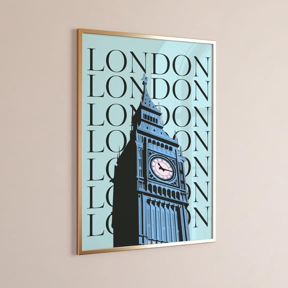 London Print Big Ben Wall Art Retro Cute Typography Trendy Dorm Decor Unframed Paper Poster 8x10in