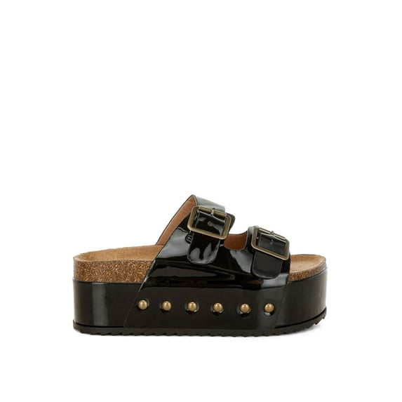 London Rag Merton Studded Flatform Womens Slip Ons