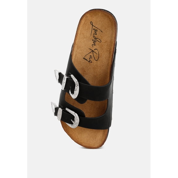 London Rag Zaphod Faux Leather Flatform Womens Slip Ons