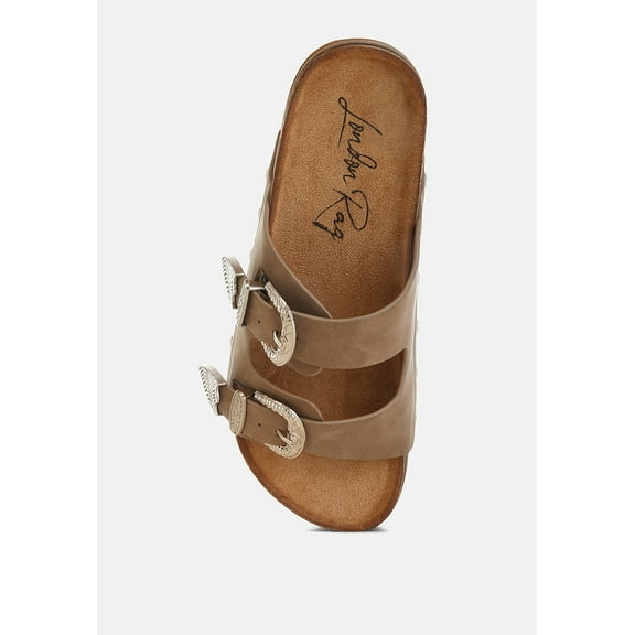 London Rag Zaphod Faux Leather Flatform Womens Slip Ons