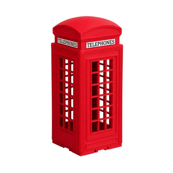 London Red Phone Booth Desk Organizer, Classic British Box Storage Caddy, Multi-purpose Cell Phone Stand, Office Table Small Sundry Container