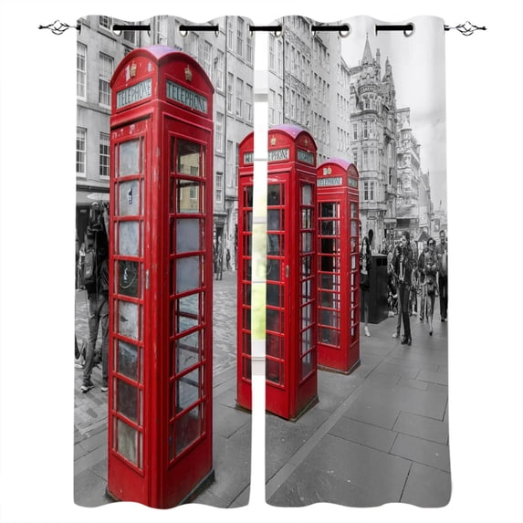 London Red TelephBooth Winter Dawn Snowy City England Britain Symbol Urban Scene Bedroom Living Kids Youth Roo