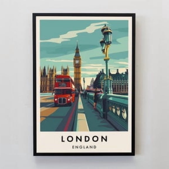London Retro City Poster, Poster Home Decor, Poster Only