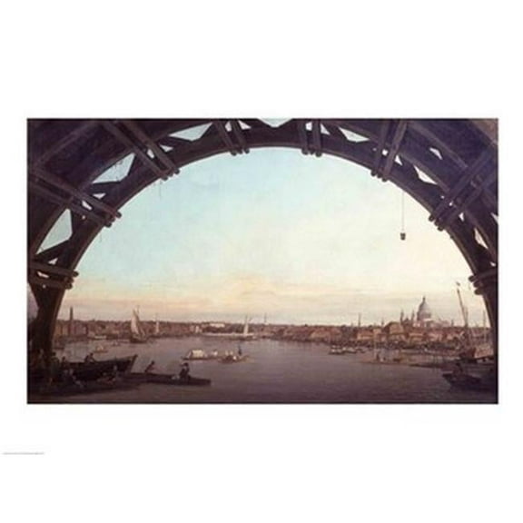 London Seen Through An Arch of Westminster Bridge Poster Print by Giovanni Antonio Canaletto - 24 x 18 in.