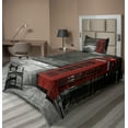 thumbnail image 1 of Ambesonne London Fitted & Top Sheet Set with Sham, Famous City Landmark, Red Grey, 1 of 4