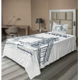 thumbnail image 1 of Ambesonne London Fitted & Top Sheet Set with Sham, Europe Big Ben Landmark, Black White, 1 of 4