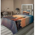 thumbnail image 1 of London Sheet Set, View of Big Ben and Houses of Parliament at Dusk in London British Urban Town, Fitted and Flat Sheet with Pillowcase Bedding Accent 3 Piece Set, Twin, Multicolor, by Ambesonne, 1 of 4