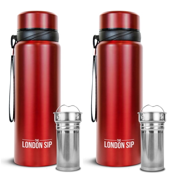 London Sip Infuser Bottle 2-Pack, 25oz, Red