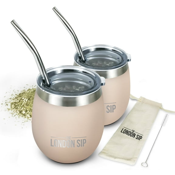 London Sip Yerba Mate Cup Set 8oz, Safari Beige