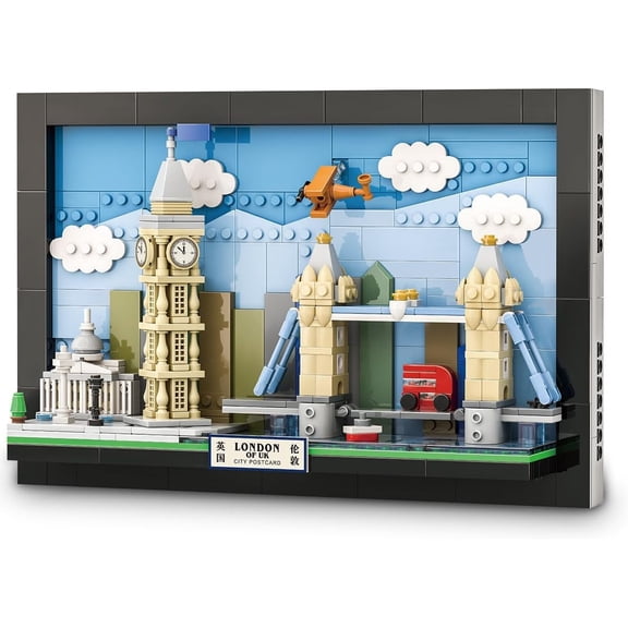 London Skyline Building Set Compatible with Lego City Architecture Model Wall Art for Adults 564 Pcs