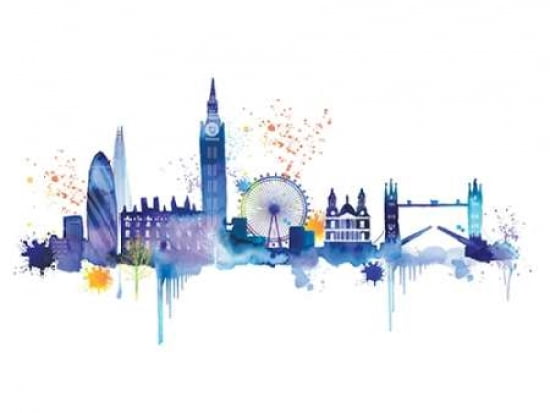 London Skyline Canvas Art - Summer Thornton (18 x 24)