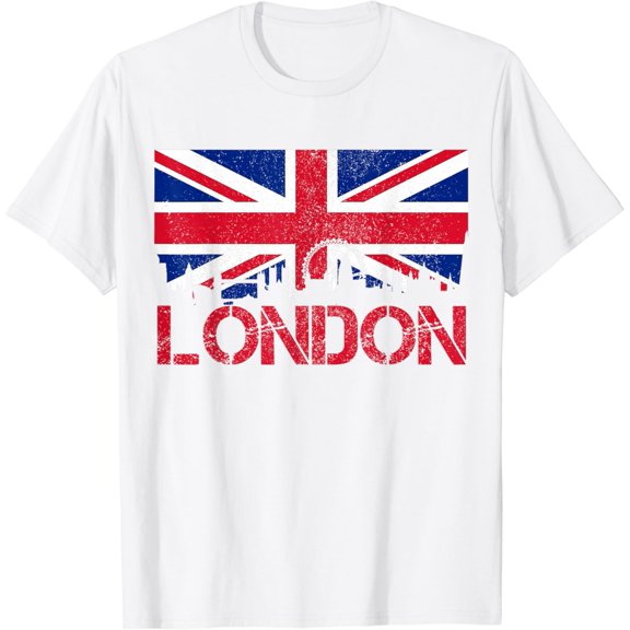 London Skyline UK England Union Jack T-Shirt