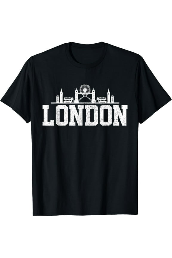 London Skyline UK United Kingdom Union Jack England Souvenir T-Shirt mens t shirt,black,women,funny,misfits,men,journey,t-shirt