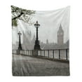 thumbnail image 1 of London Soft Flannel Fleece Throw Blanket, Big Ben View from the Street Palace of Westminster Touristic Britain, Cozy Plush for Indoor and Outdoor Use, 70" x 90", Multicolor, by Ambesonne, 1 of 6