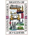 thumbnail image 1 of London Souvenir Printed Tea Towel - Sights of London, 1 of 6