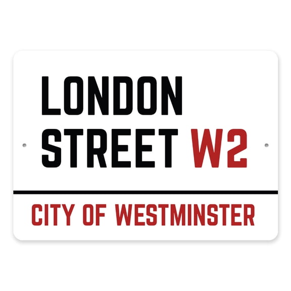 London Street Aluminum Metal Decor Sign - 10x14 inches