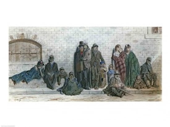 London Street Scene Canvas Art - Gustave Dore (24 x 18)