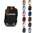 thumbnail image 1 of London Sweatshirts for Women 2025 Long Sleeve Crewneck Graphic Sweatshirt Pullover Tops Fall Winter Outfits Streetwear, 1 of 5