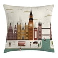 thumbnail image 1 of London Throw Pillow Cushion Cover, Attractive Travel Scenery Famous City England Big Ben Telephone Booth Westminster, Decorative Square Accent Pillow Case, 18 X 18 Inches, Multicolor, by Ambesonne, 1 of 2