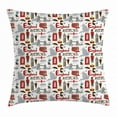 thumbnail image 1 of London Throw Pillow Cushion Cover, Fun Colorful Sketch Royal Guard Map Rain Famous Country Landmarks and Stonehenge, Decorative Square Accent Pillow Case, 16 X 16 Inches, Multicolor, by Ambesonne, 1 of 2