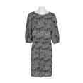 thumbnail image 1 of London Times Boat Neck Dolman Elastic Cuff 3/4 Sleeve Blouson Multi Print Crepe Dress-BLACK GREY / M, 1 of 3