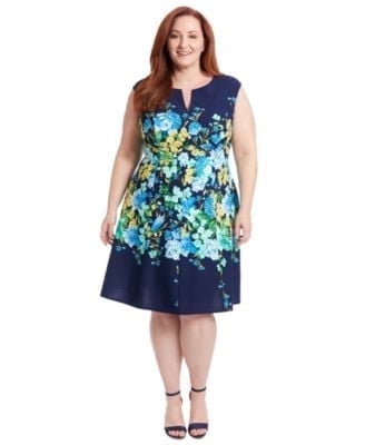London Times Women's Classic Fit Split-Neck Shift Dress, 22w