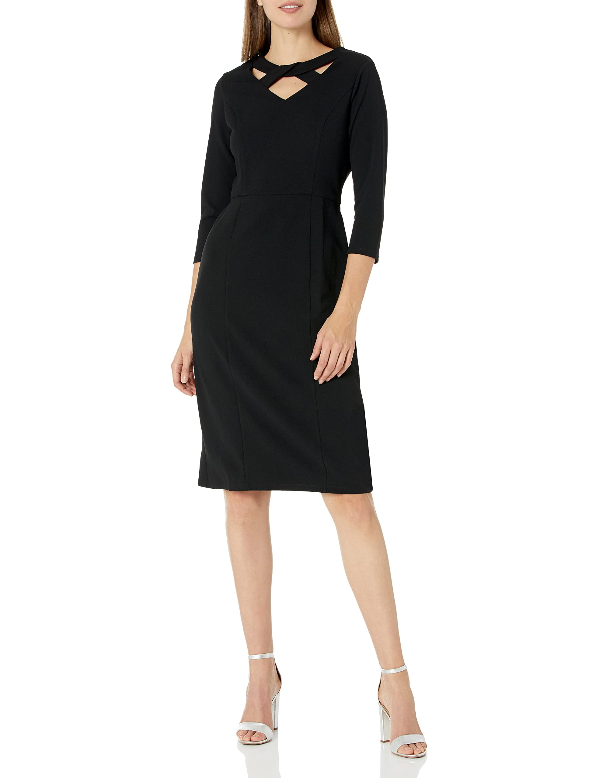 knee length dresses for ladies Avenue Poise Side Tie Scuba Midi Dress – Impressions Online Boutique main image 1