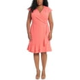 thumbnail image 1 of London Times Womens Plus Ruffled Polyester Shift Dress, 1 of 2