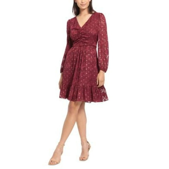 London Times Womens Printed Chiffon Fit Figgold 18