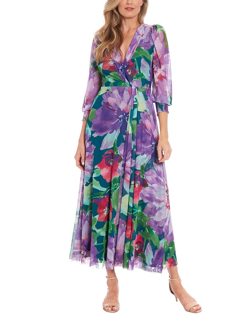Damask Print Bishop Sleeve Maxi Shirt Dress