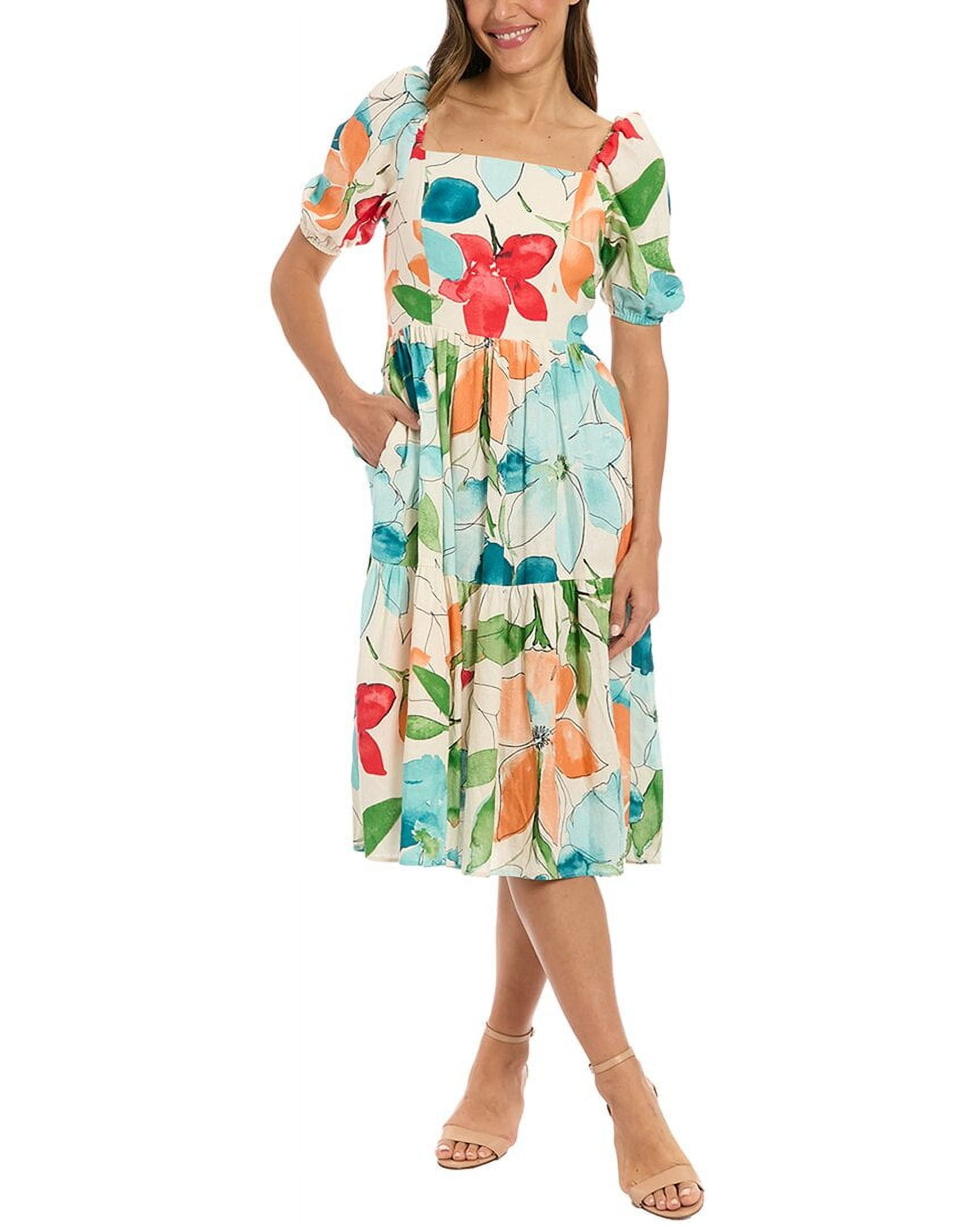 London Times womens Linen-Blend A-Line Dress, XL - Walmart.com