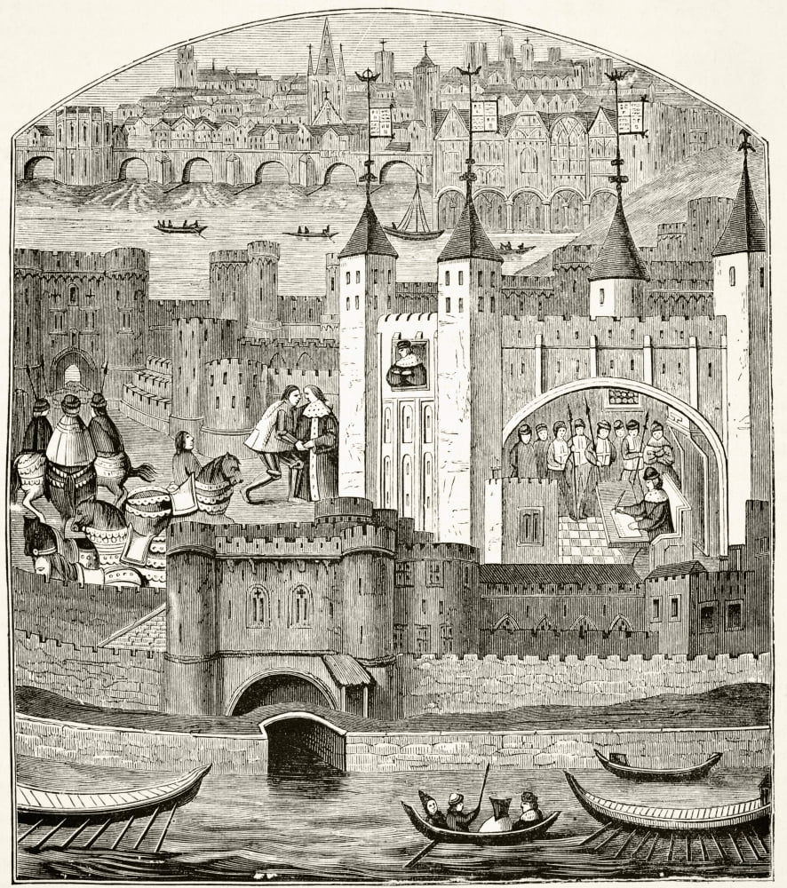 London And The Tower Of London In The Fifteenth Century From The National And Domestic History Of England By William Aubrey Published London Circa 1890 Canvas Art - Ken Welsh Design Pics (13 x 15)