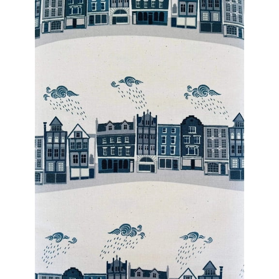 London Town - Kings Road - Slate Unbleached Fabric - Sara Mulvanny - Gray - Green - Cotton + Steel - Quilting Cotton - SY101-SL2U