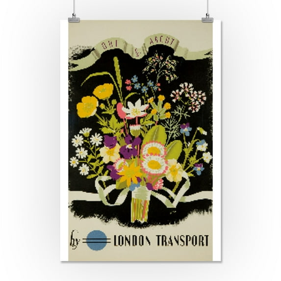 London Transpost - Out & About Vintage Poster (artist: Batty) England c. 1933 (16x24 Giclee Gallery Print, Wall Decor Travel Poster)