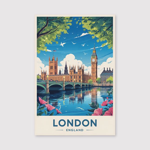 London Travel Print Canvas Wall Art, London Wall Hanging Home decor London Canvas Art, England Art Canvas London Travel Canvas-1WN5263