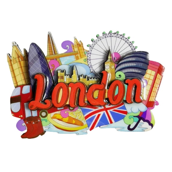 London UK 3D Fridge Magnet Souvenir Gift,Wood Handmade London Refrigerator Magnet Home Decoration Collection