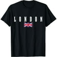 thumbnail image 1 of London UK Flag England United Kingdom T-Shirt Black Large, 1 of 4
