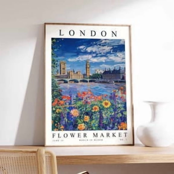 London UK Flower Market Poster, Poster Home Decor, Poster Only