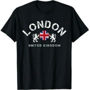 London UK Union Jack England Souvenir T-Shirt - Classic Black X-Large